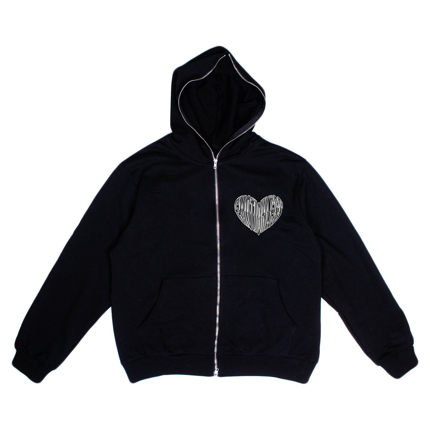 Emotionless Hearts Full-Zipper Hoodie
