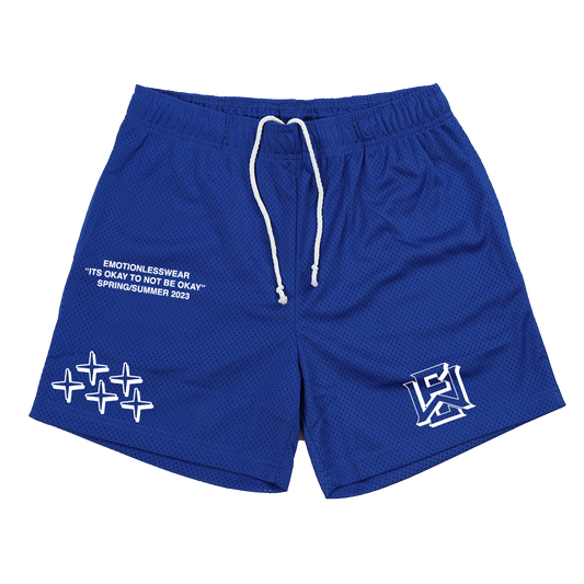 "Emotionless Star" Mesh Shorts (Royal Blue)