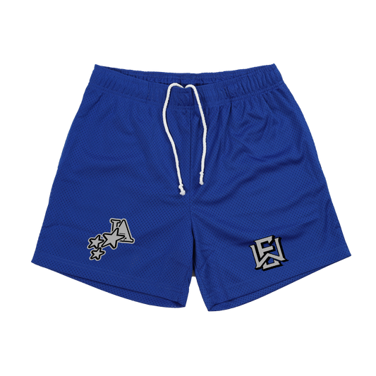 "EW LA STARS" Mesh Shorts (Royal Blue)