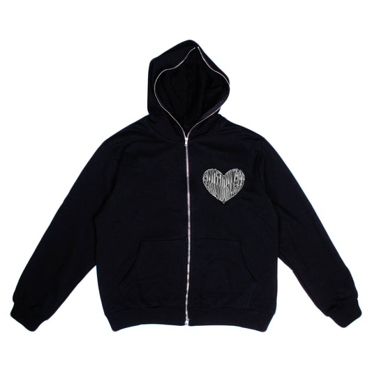 Emotionless Hearts Full-Zipper Hoodie