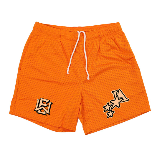 "EW LA STARS" Mesh Shorts (ORANGE)