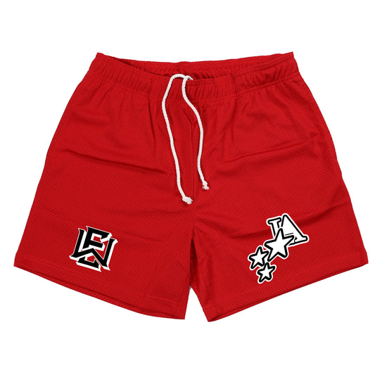 "EW LA STARS" Mesh Shorts (RED)